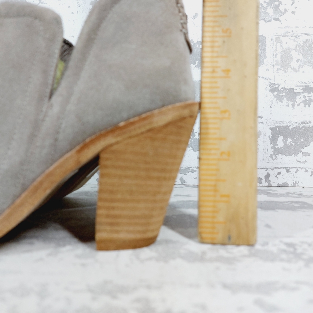 New Jeffery Campbell Rosalee Suede Square Toe Grey Ankle Boots W269 - Picture 2 of 13